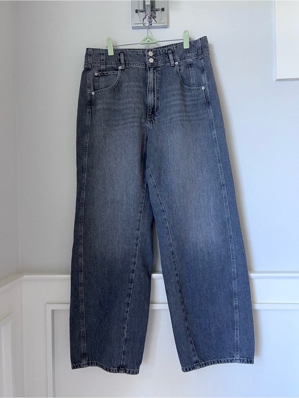 We The Free Wide Leg Flare Jeans in Washed Black